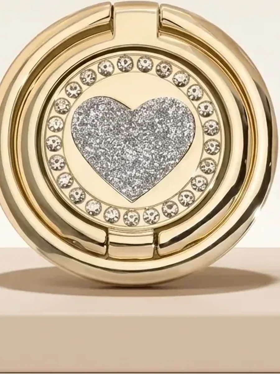 Gouden hartvormige telefoonring