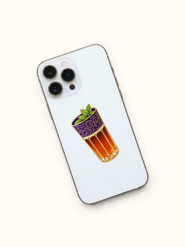 Afbeeldingen van Mint Glass Juice Sticker